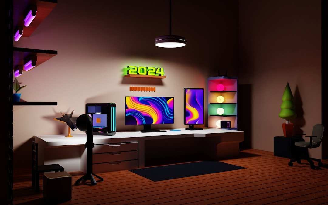 a room with a lot of art on the wall