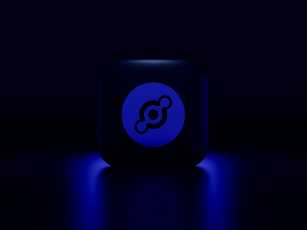 a blue can with a white logo