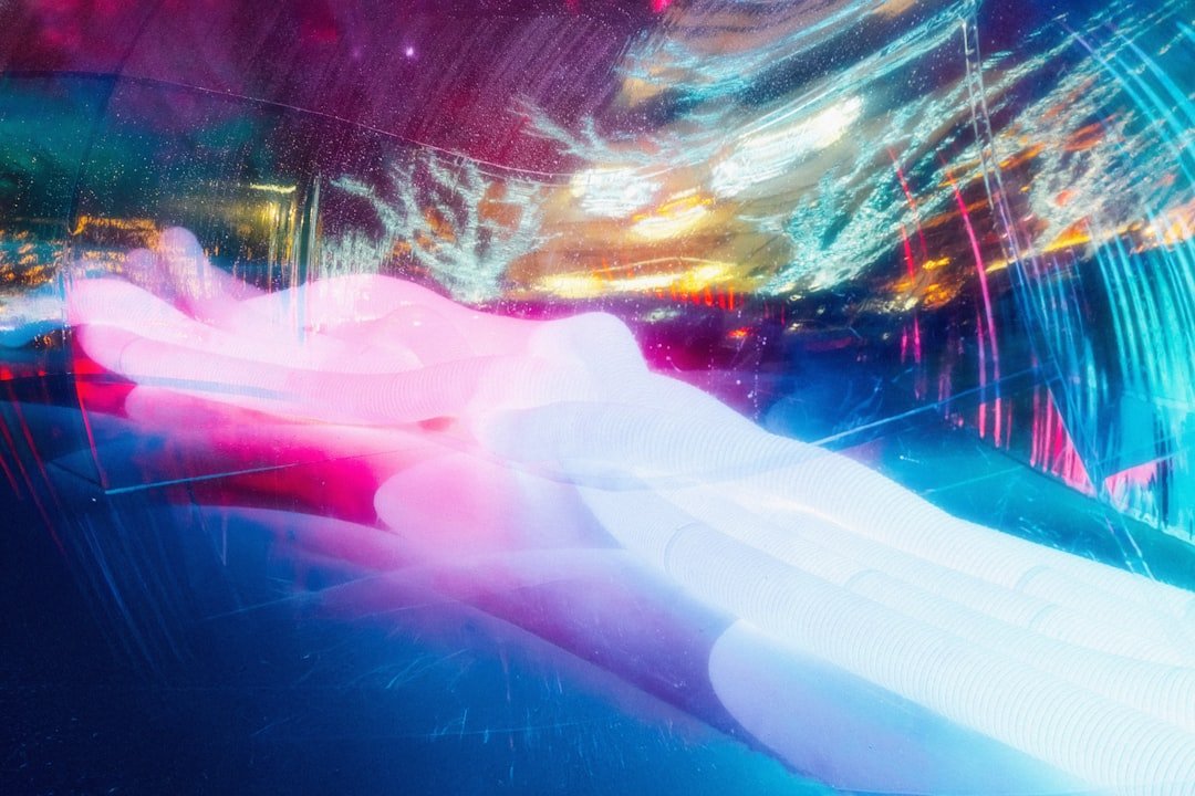 A blurry photo of a person laying down