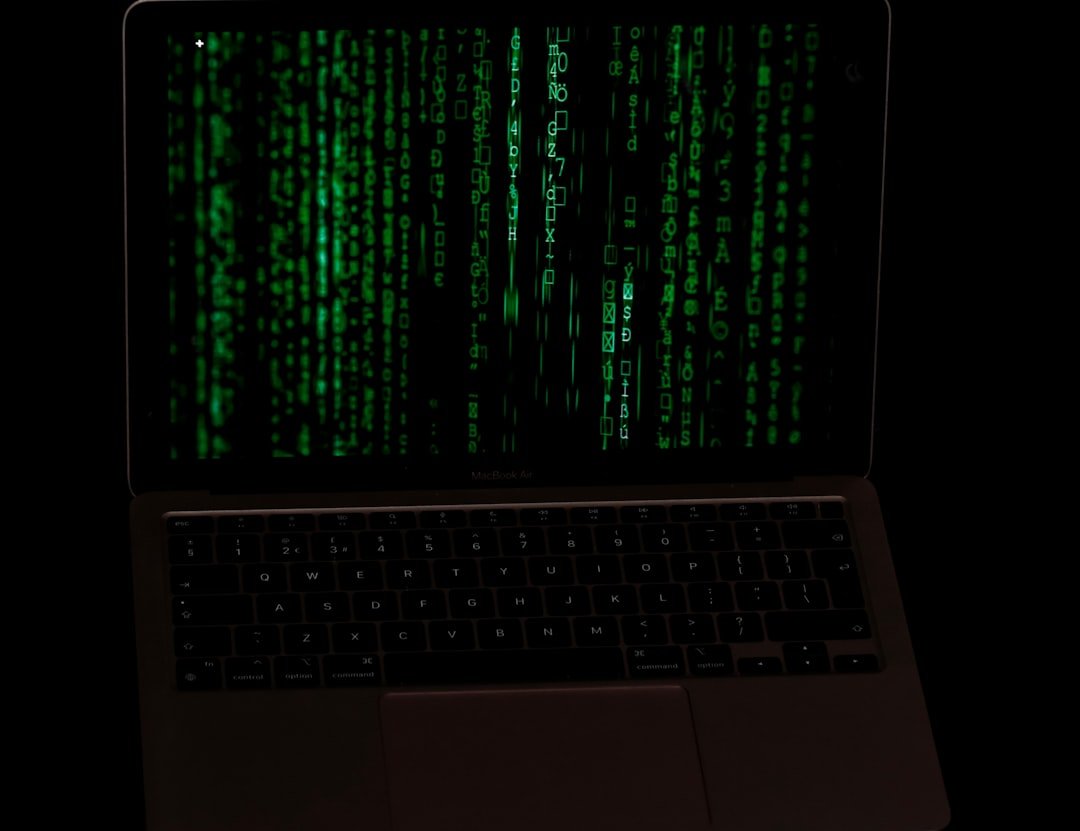 a laptop with a green screen