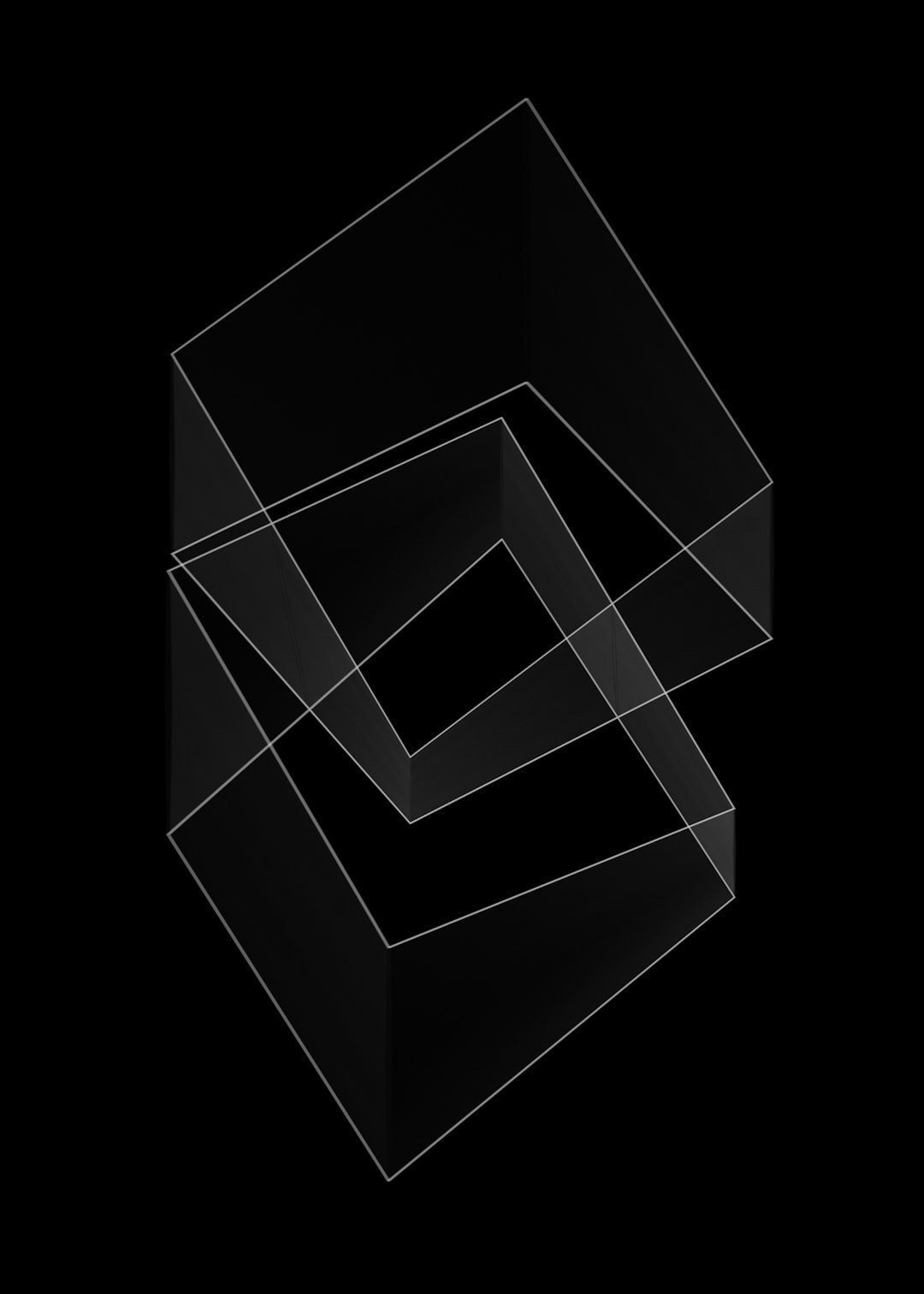 A black and white photo of a square object