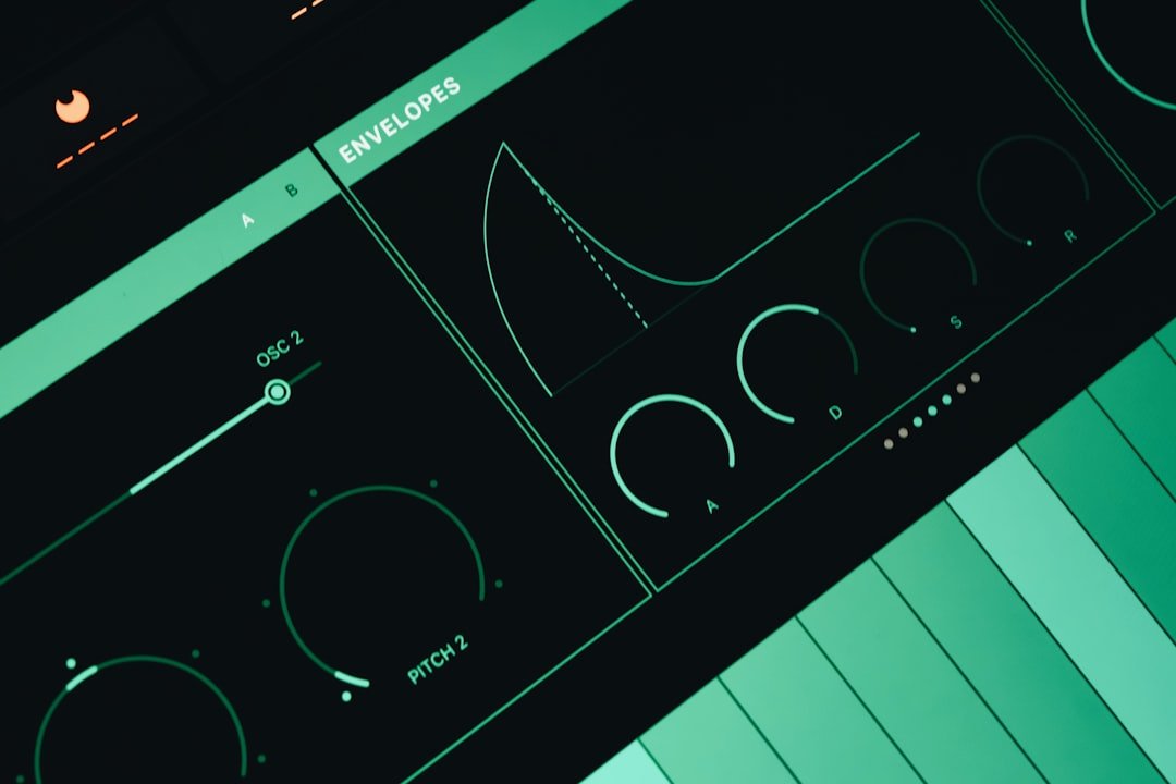 A close up of an electronic device with sound waves
