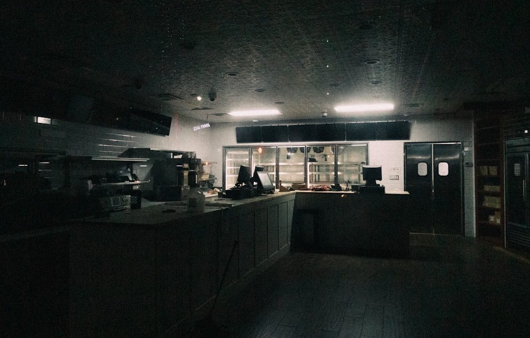black and white kitchen counter