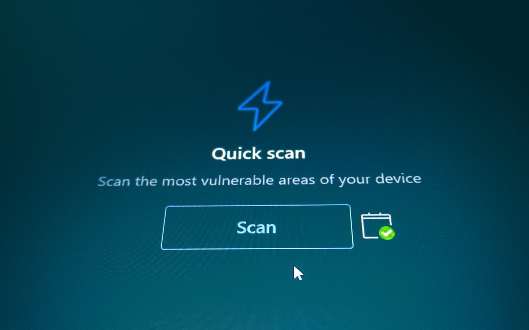 Quick scan button on a blue background